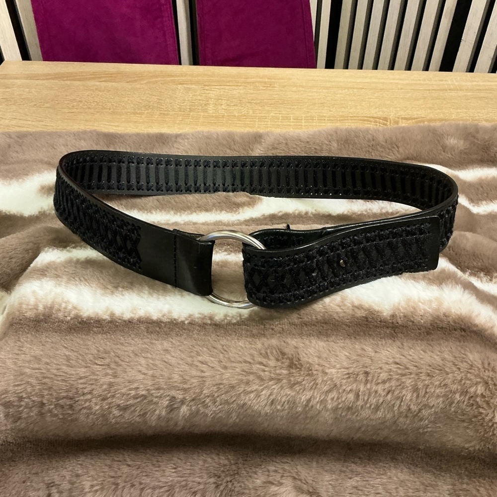 Express Black Textured Women’s  Belt, Sz M